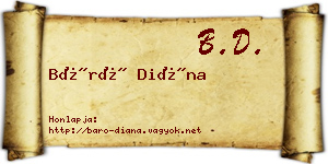 Báró Diána névjegykártya